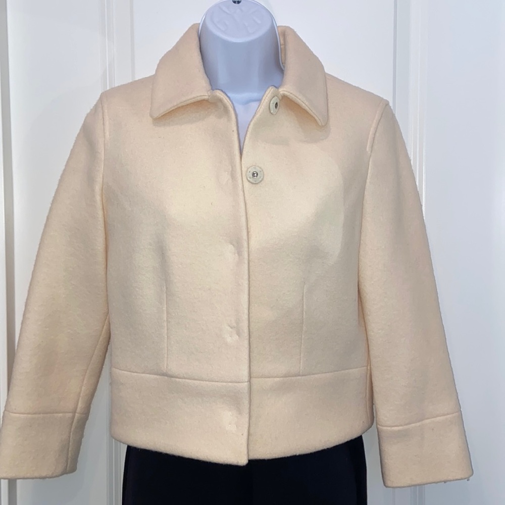 Club Monaco 3/4 Sleeve Wool Cropped Jacket